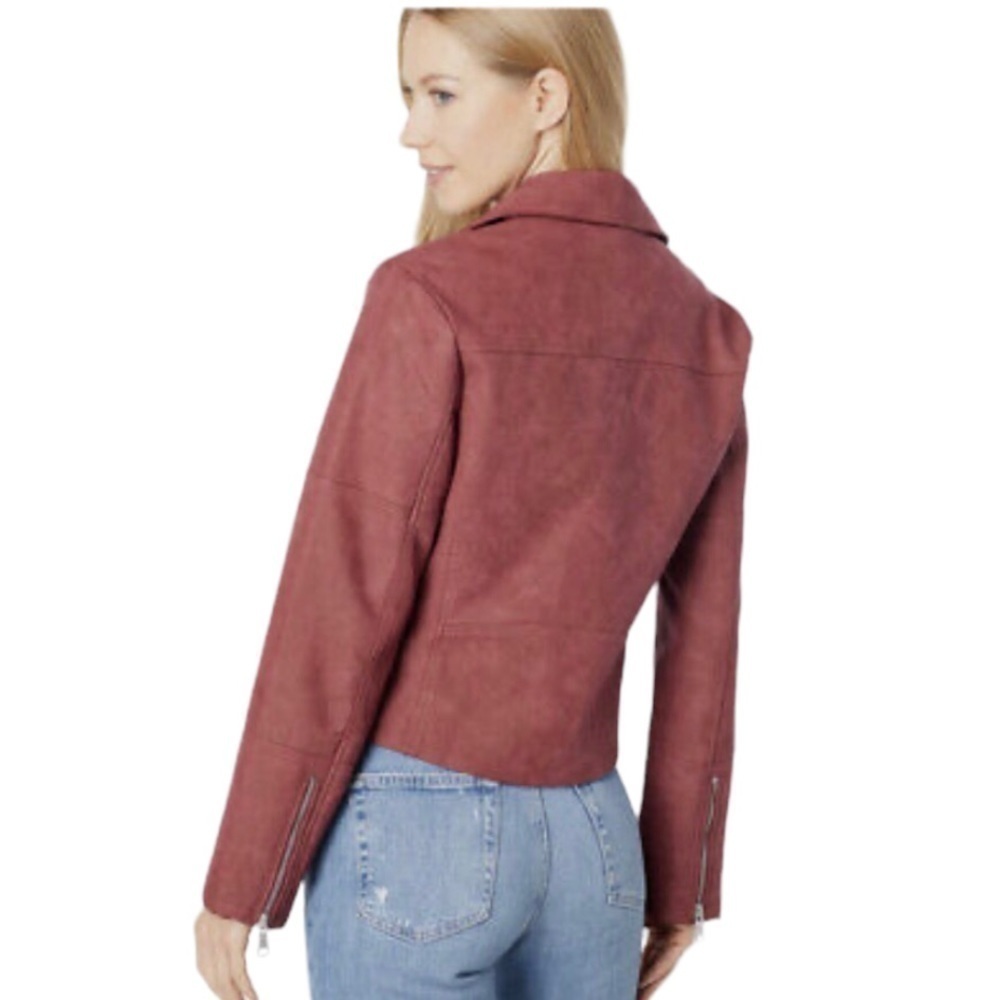Avec Les Filles Faux Suede Moto Jacket XS Rust Red - Picture 2 of 16